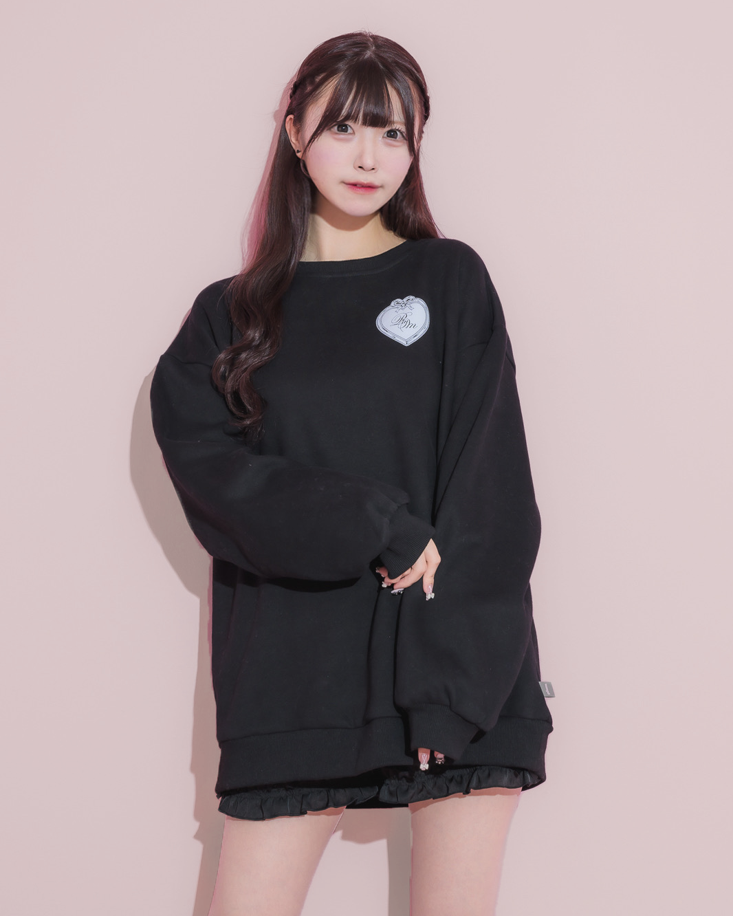 piumリボンオーバーサイズスウェット