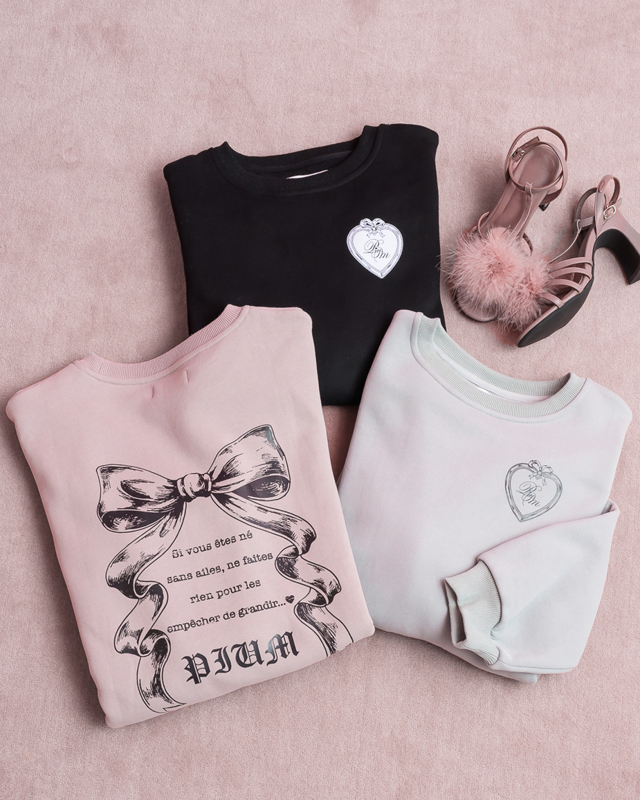 piumリボンオーバーサイズスウェット