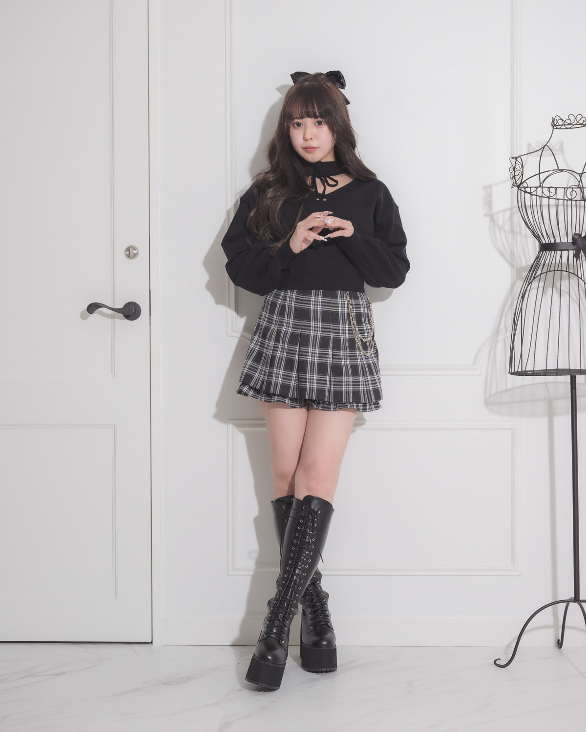 モデル身長:157cm/着用カラー:ブラック