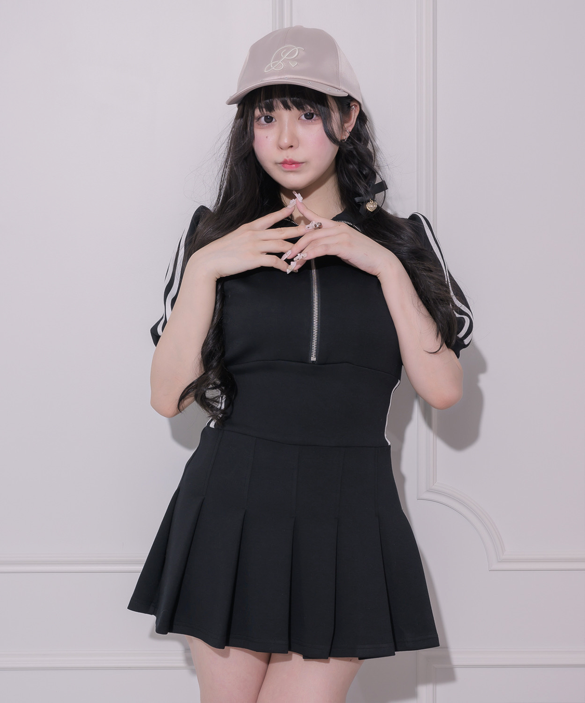 ピウム piumバックリボンビジューキャップ 帽子 ブラック バックリボンビジューキャップ – pium