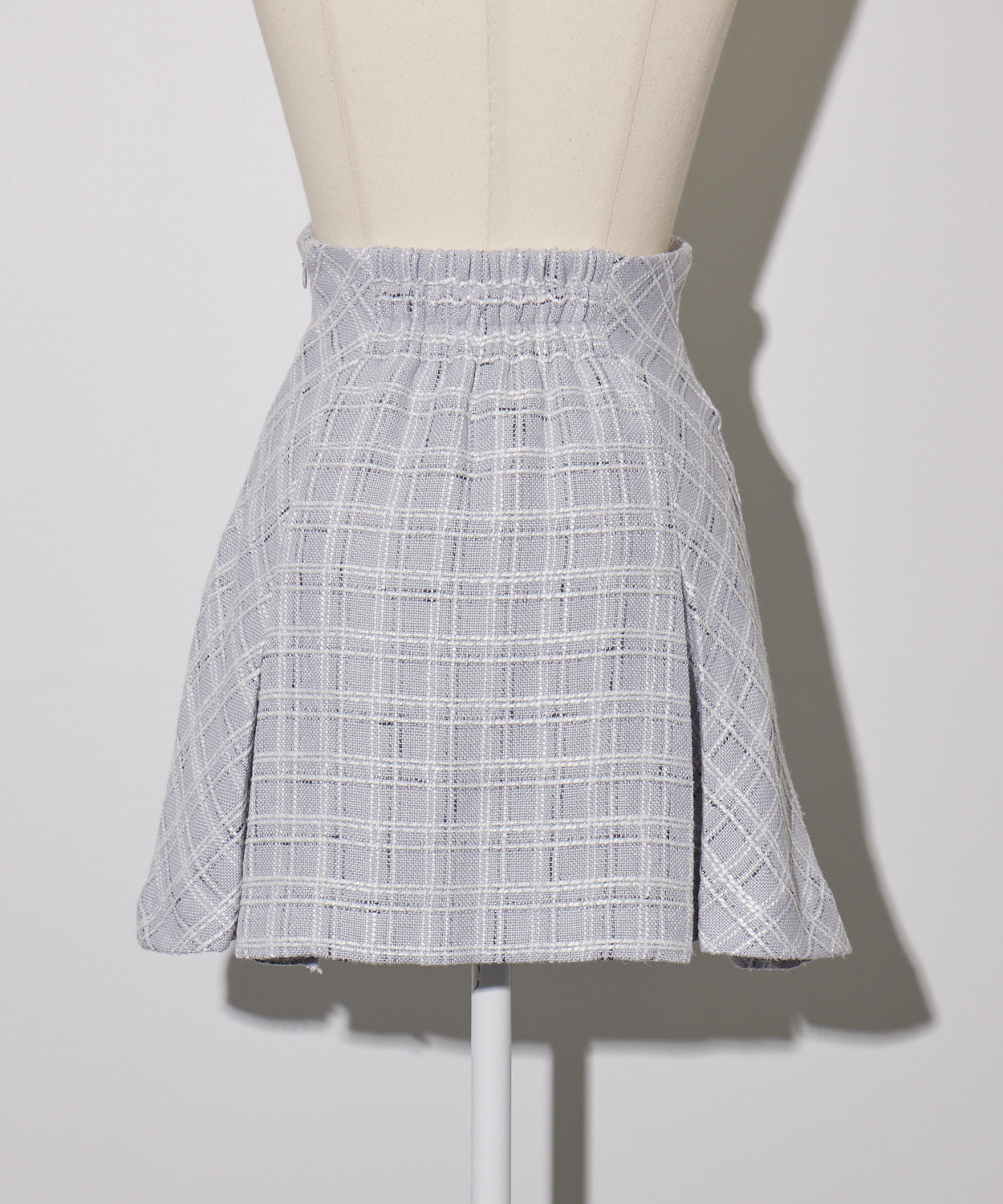 ハイウエストボックスタックツイードミニスカート