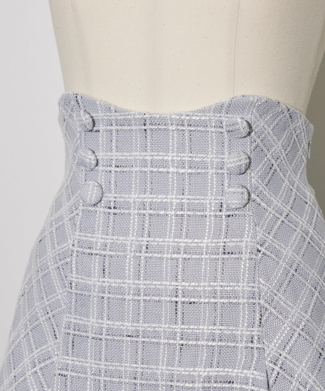 ハイウエストボックスタックツイードミニスカート