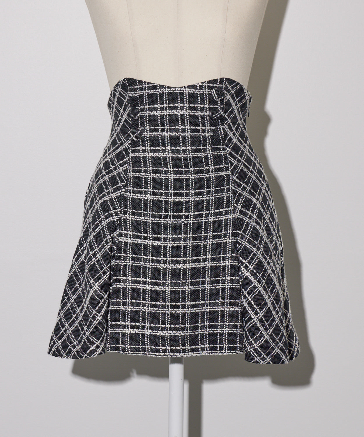 ハイウエストボックスタックツイードミニスカート