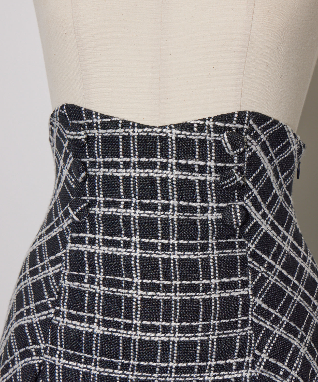 ハイウエストボックスタックツイードミニスカート