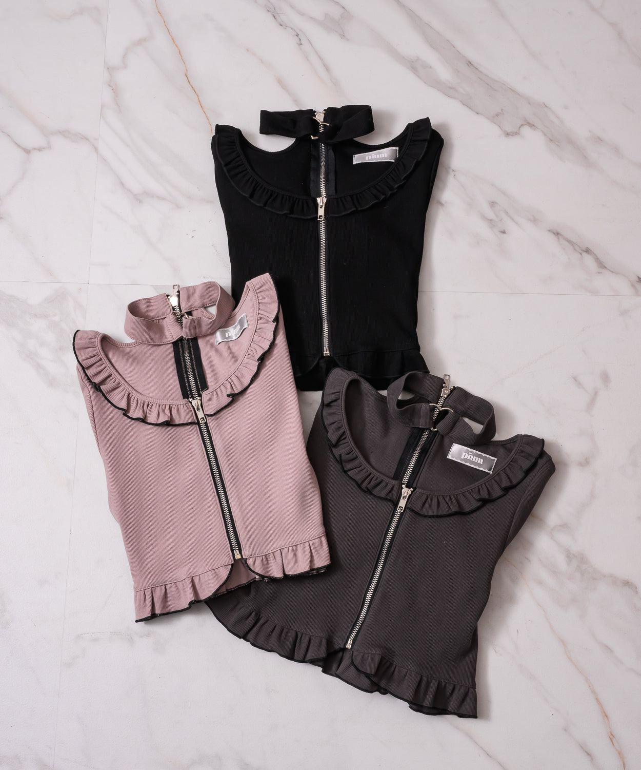 フロントファスナーチョーカートップス