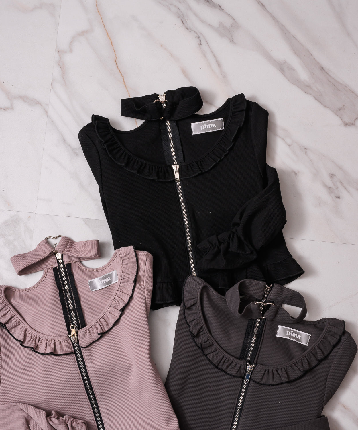 フロントファスナーチョーカートップス