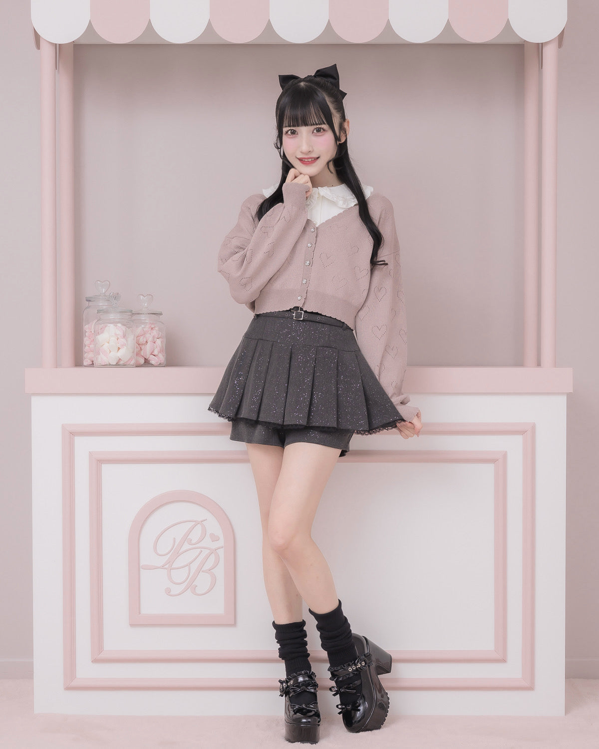 モデル身長：157cm/着用カラー : ピンク