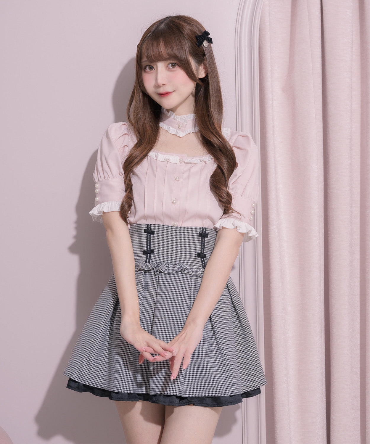 モデル身長:159cm/着用カラー:ピンク