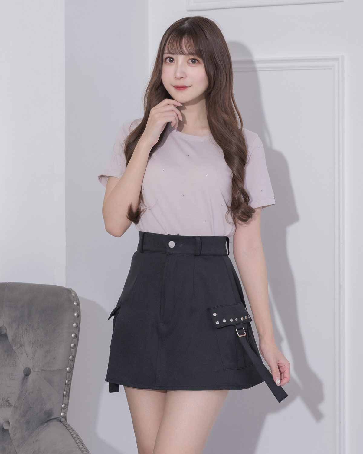 モデル身長:159cm/着用カラー:ベビーピンク