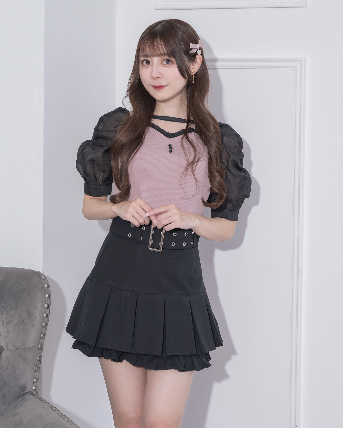 モデル身長:159cm/着用カラー:ピンク