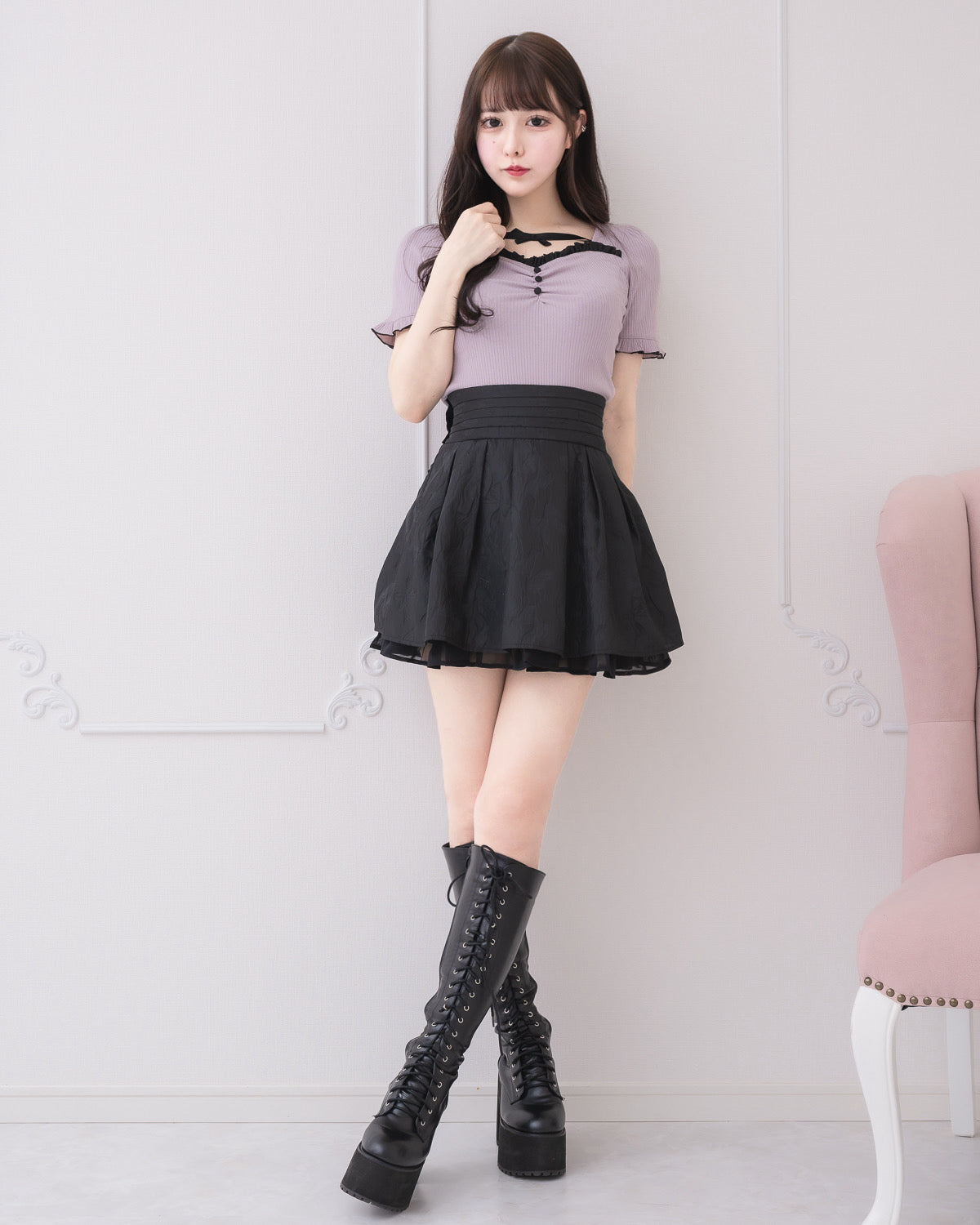 モデル身長:157cm/着用カラー:ピンク