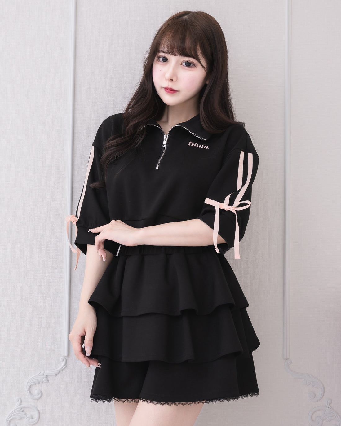 モデル身長：157cm/着用カラー:ブラック