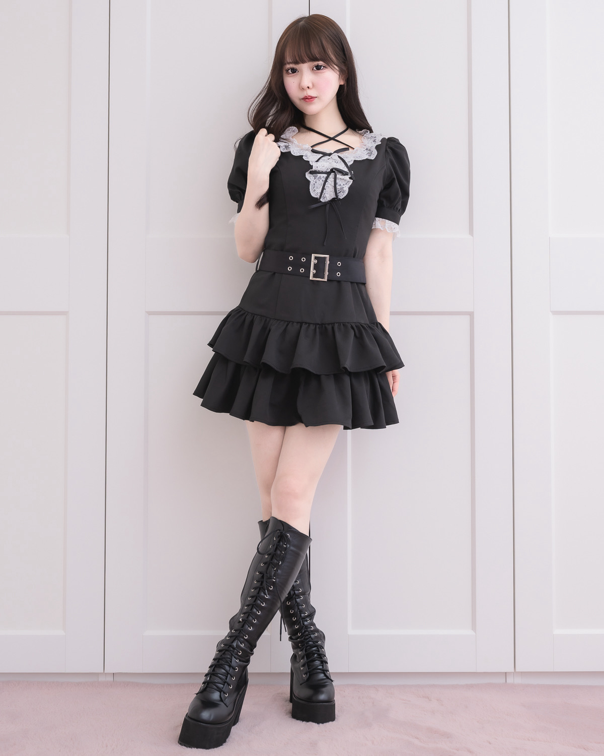 モデル身長:157cm/着用カラー:ブラック