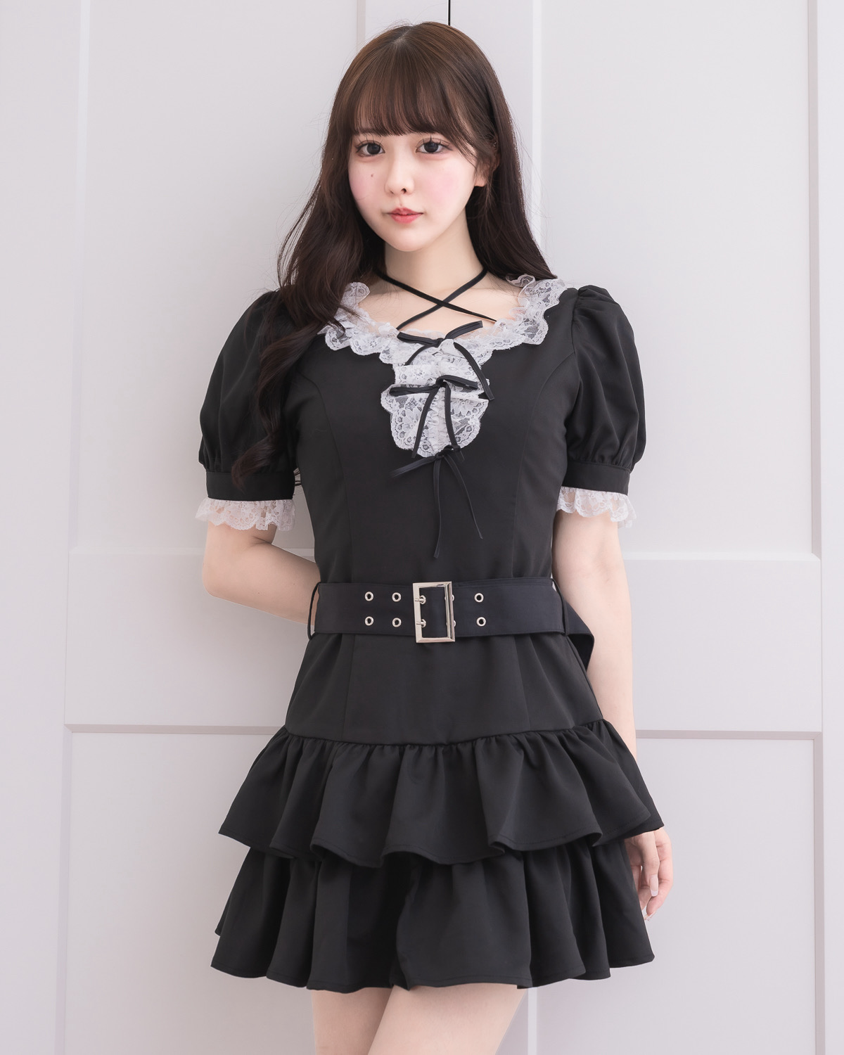 pium ピウム ティアードフリルミニワンピース ワンピース レースフリルティアードミニワンピース – pium