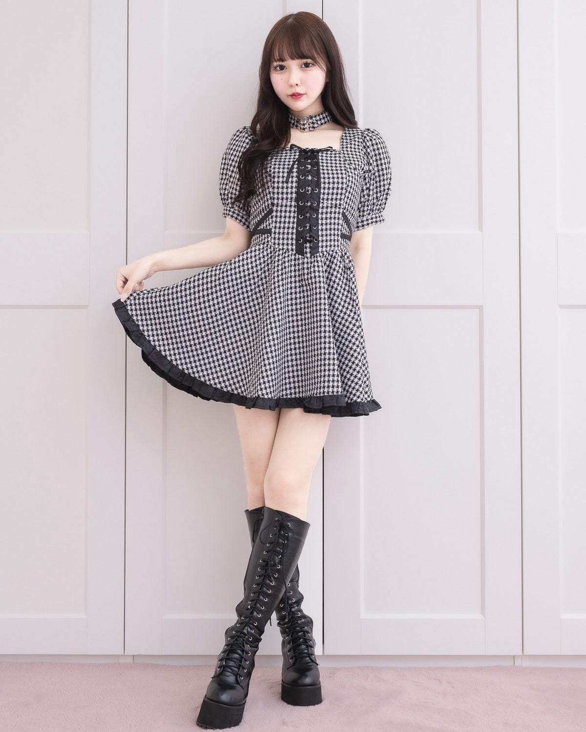 モデル身長:157cm/着用カラー:ホワイトミックス