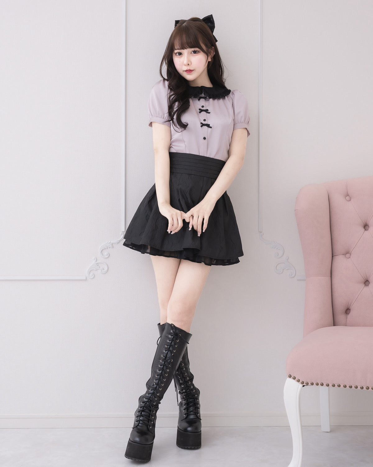 モデル身長:157cm/着用カラー:ピンク