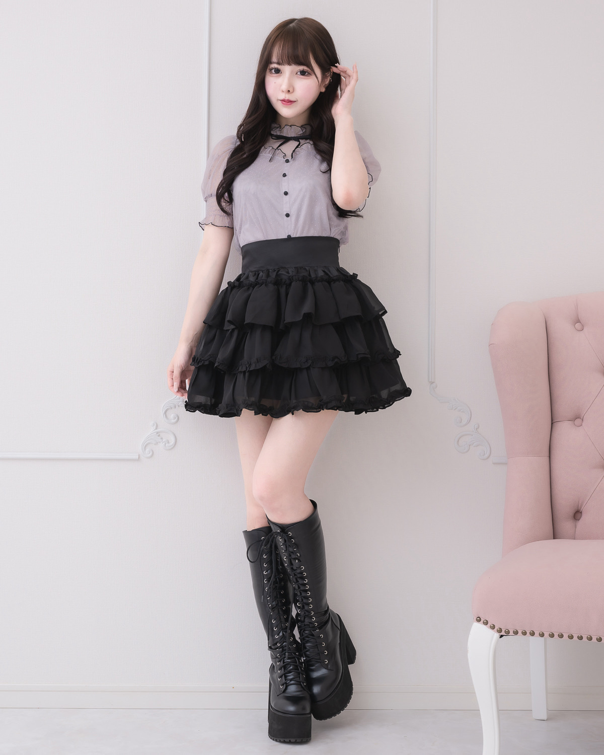 モデル身長:157cm/着用カラー:グレー