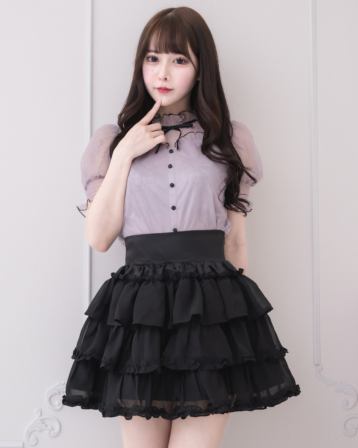 モデル身長：157cm/着用カラー:ブラック