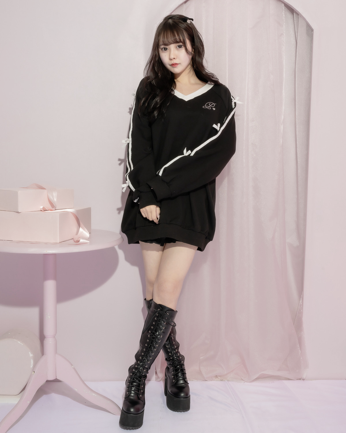 モデル身長:157cm/着用カラー:ブラック