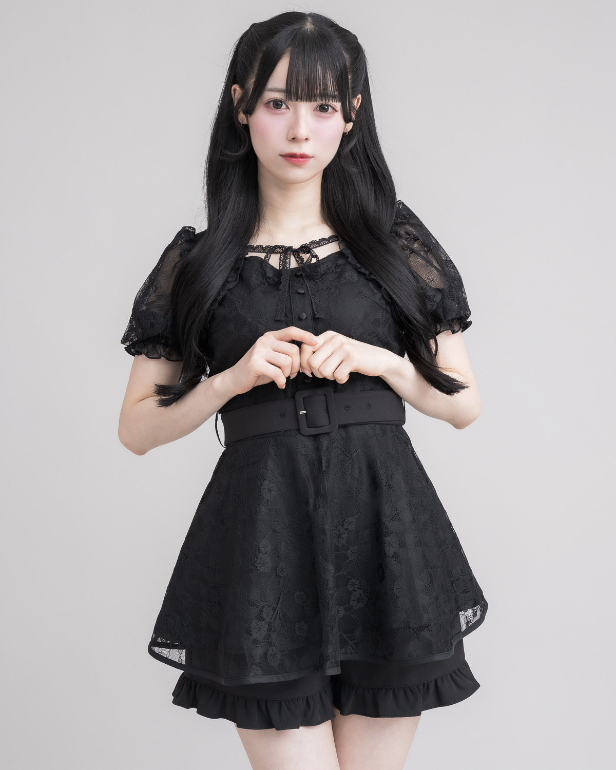 モデル身長:155cm/着用カラー:ブラック