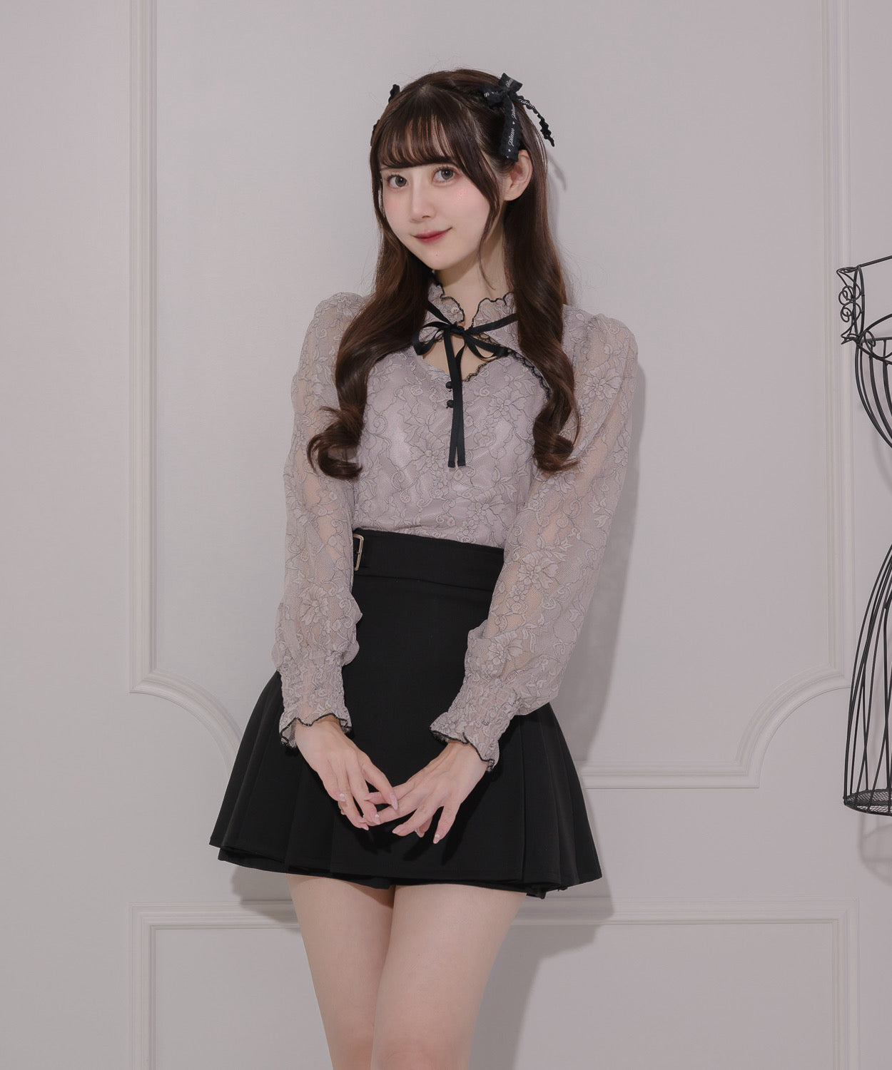 モデル身長:158cm/着用カラー:ブラック