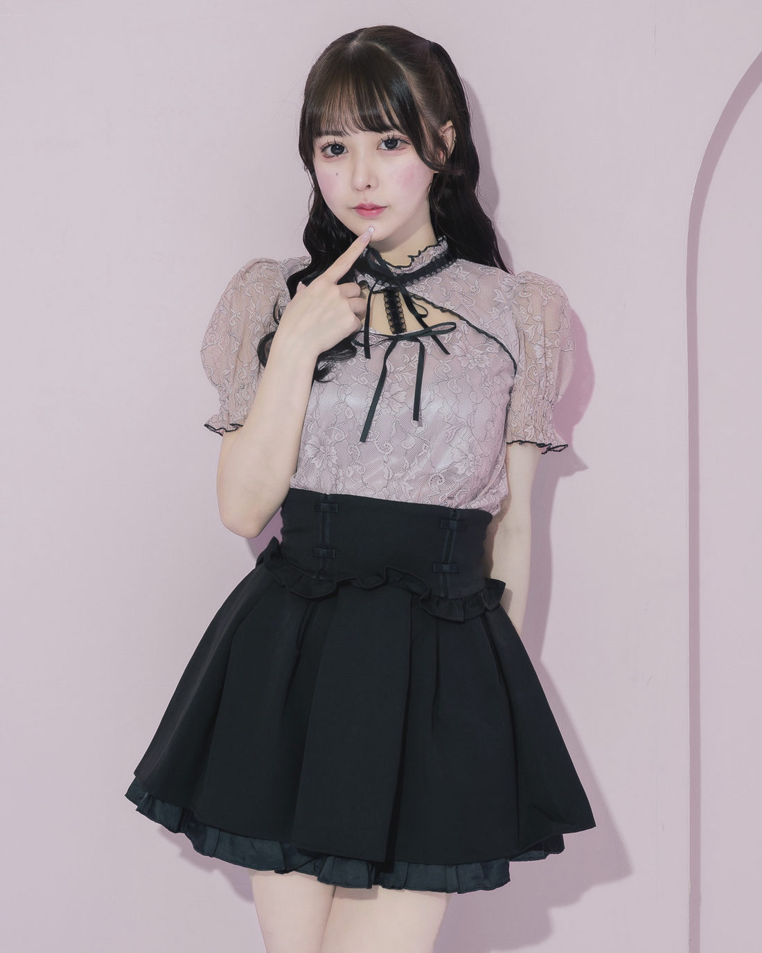 モデル身長：157cm/着用カラー：ブラック