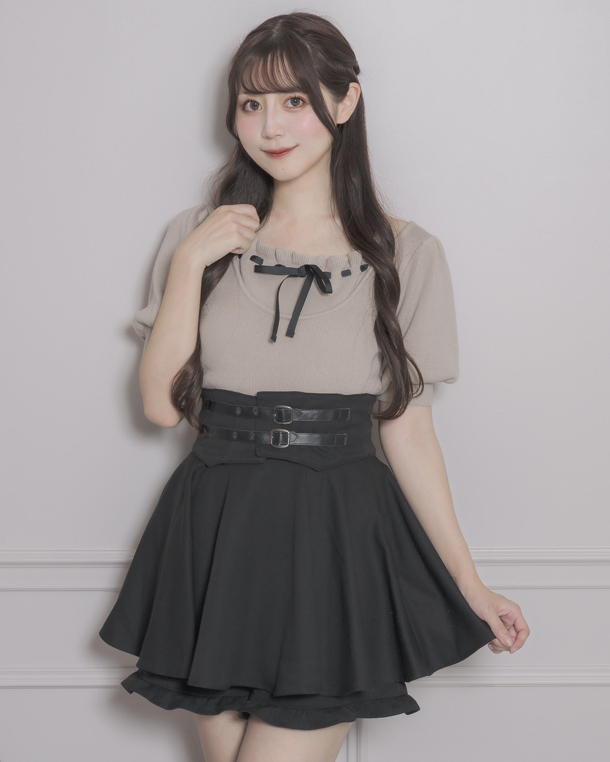 モデル身長:159cm/着用カラー:ピンクベージュ