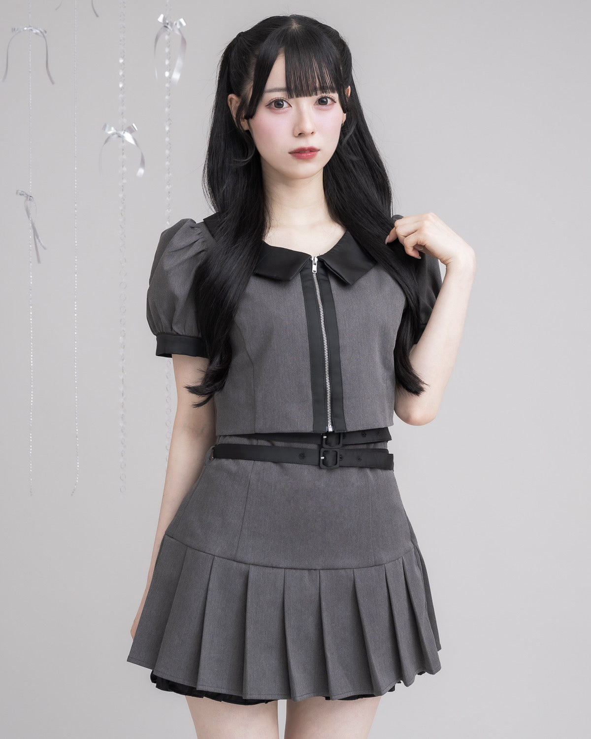 モデル身長：155cm/着用カラー:チャコール