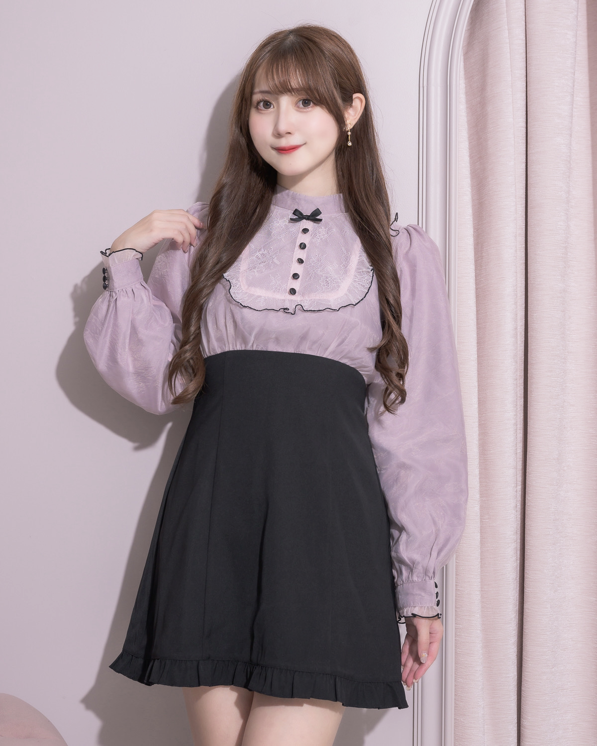 モデル身長:159cm/着用カラー:ピンク