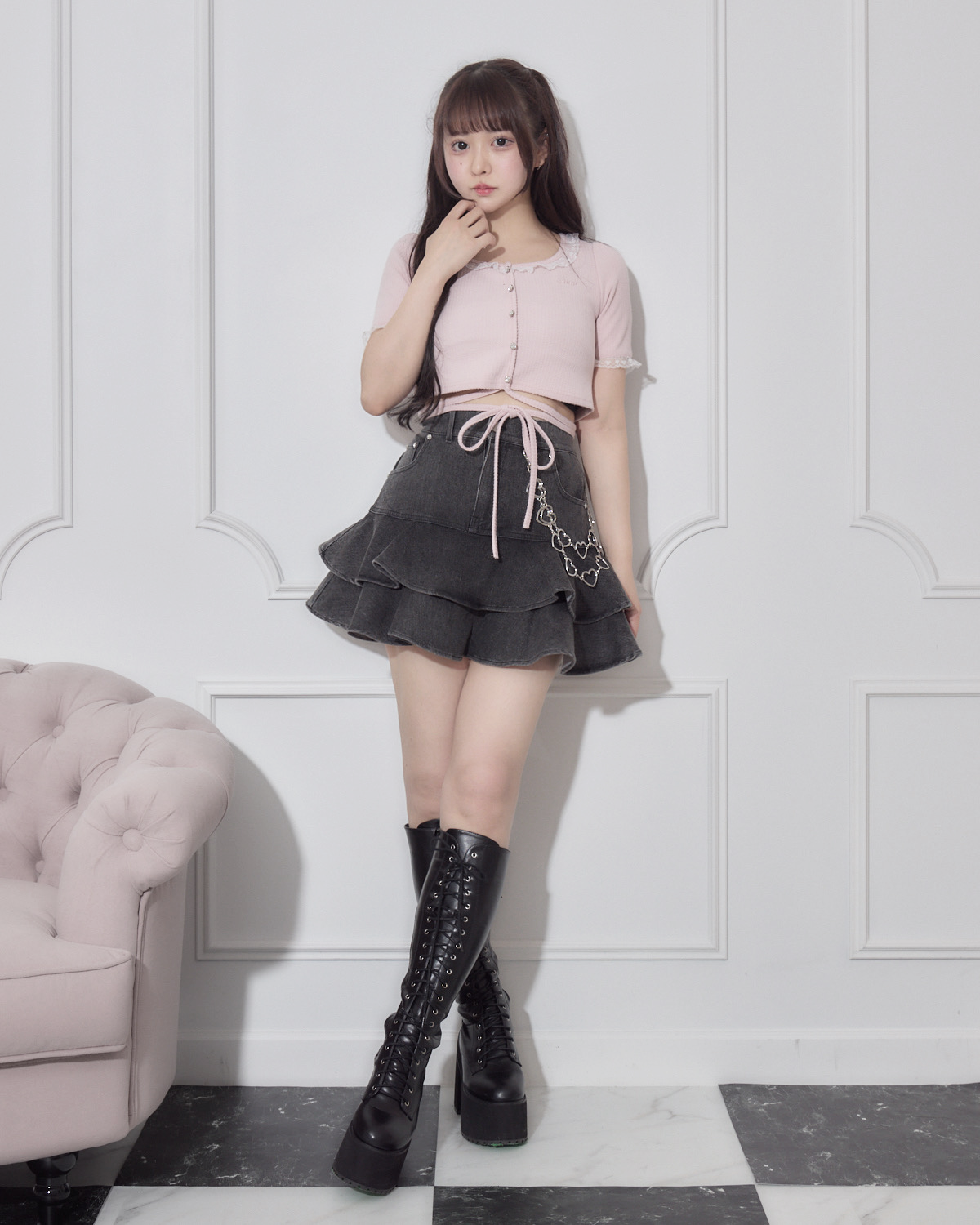 モデル身長:157cm/着用カラー:ピンク