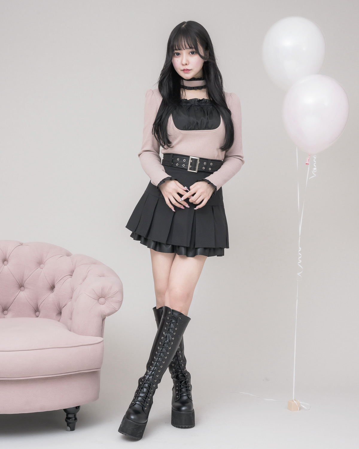 モデル身長:157cm/着用カラー:ブラック