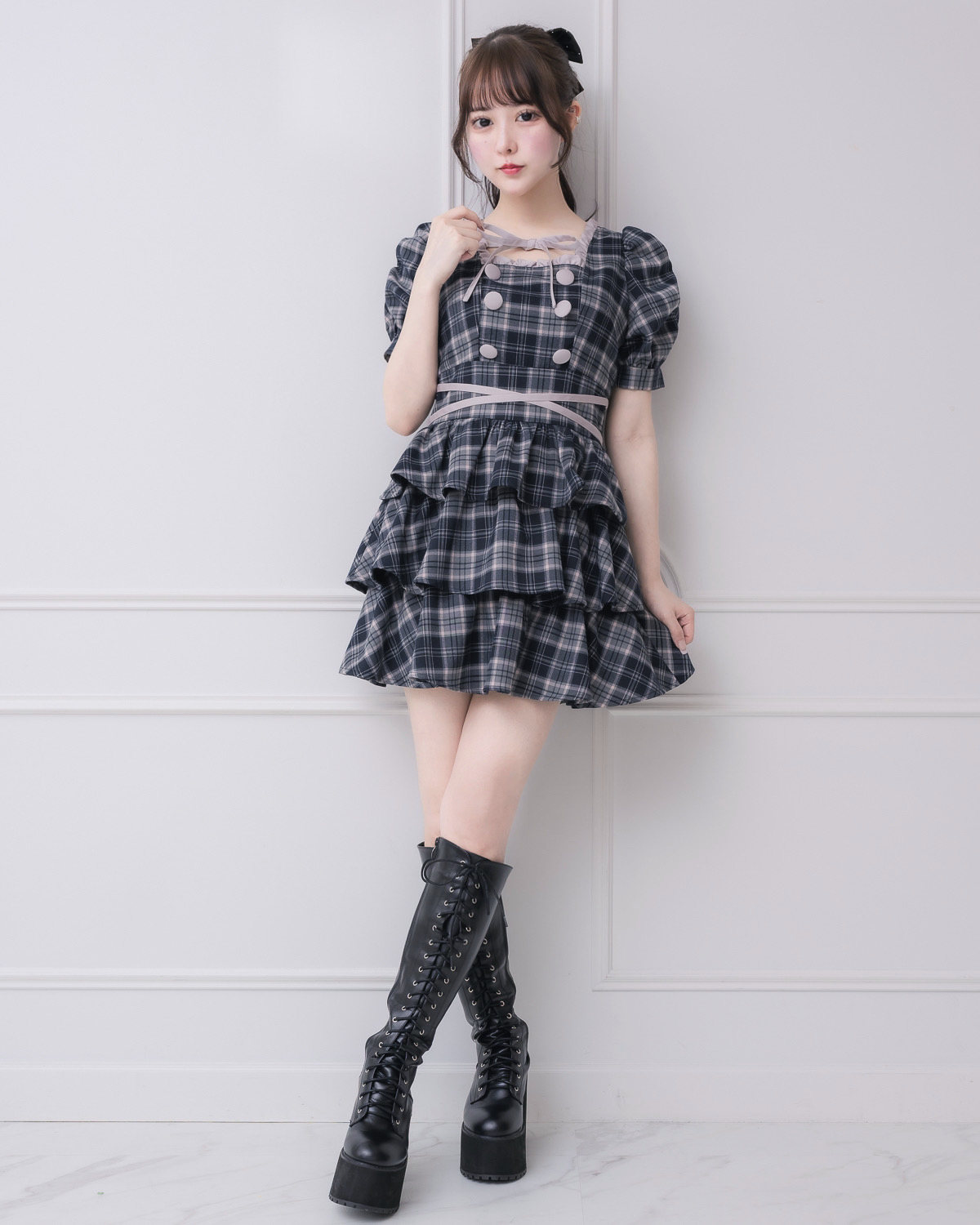 モデル身長:157cm/着用カラー:ネイビー