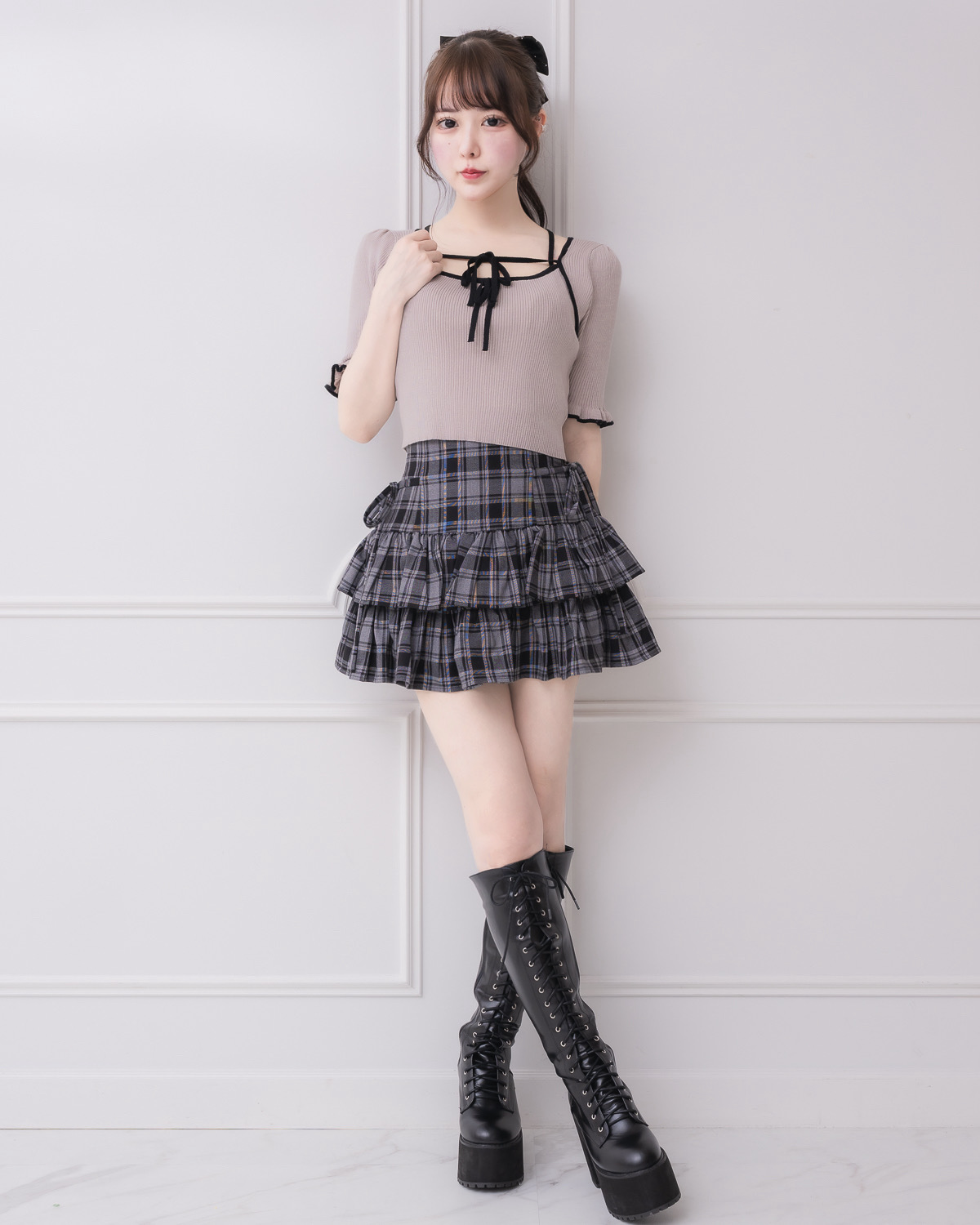 モデル身長:157cm/着用カラー:グレージュ