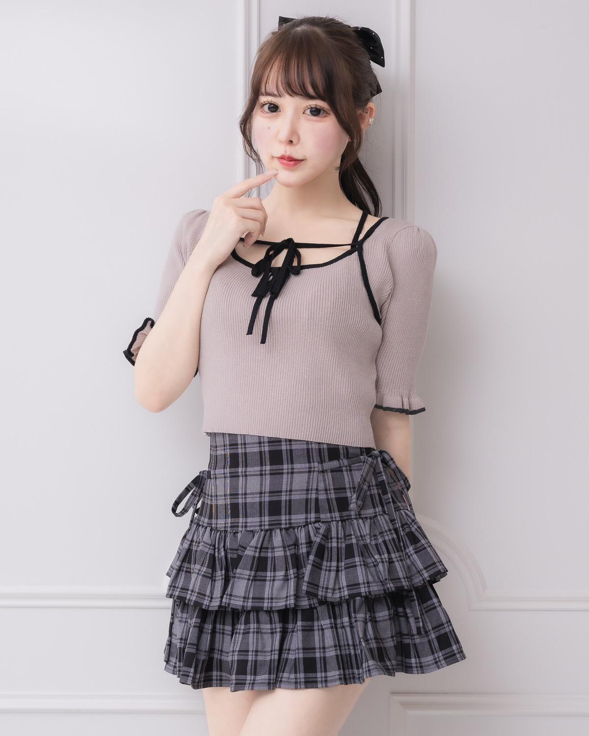 モデル身長:157cm/着用カラー:グレージュ