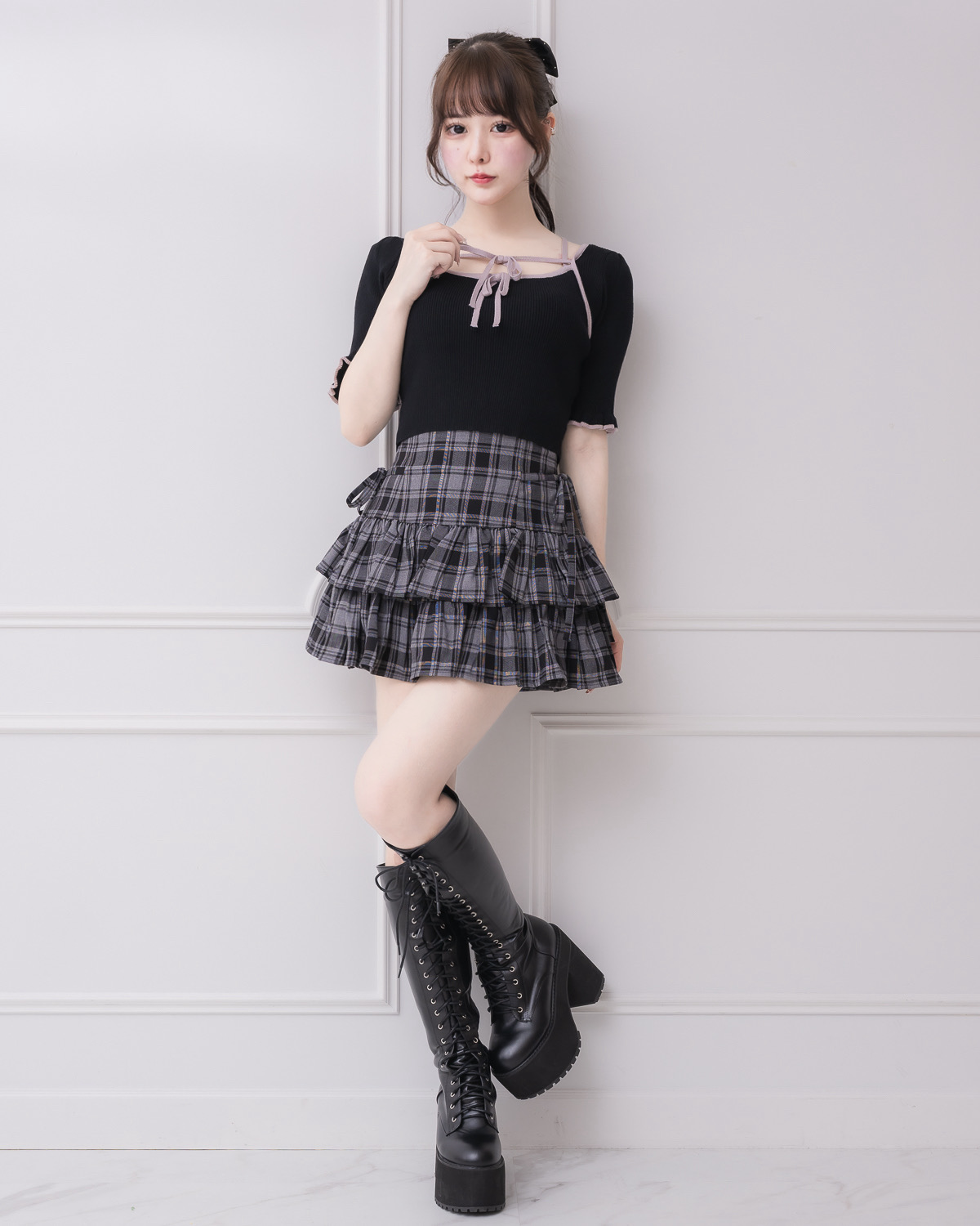 モデル身長:157cm/着用カラー:ブラック