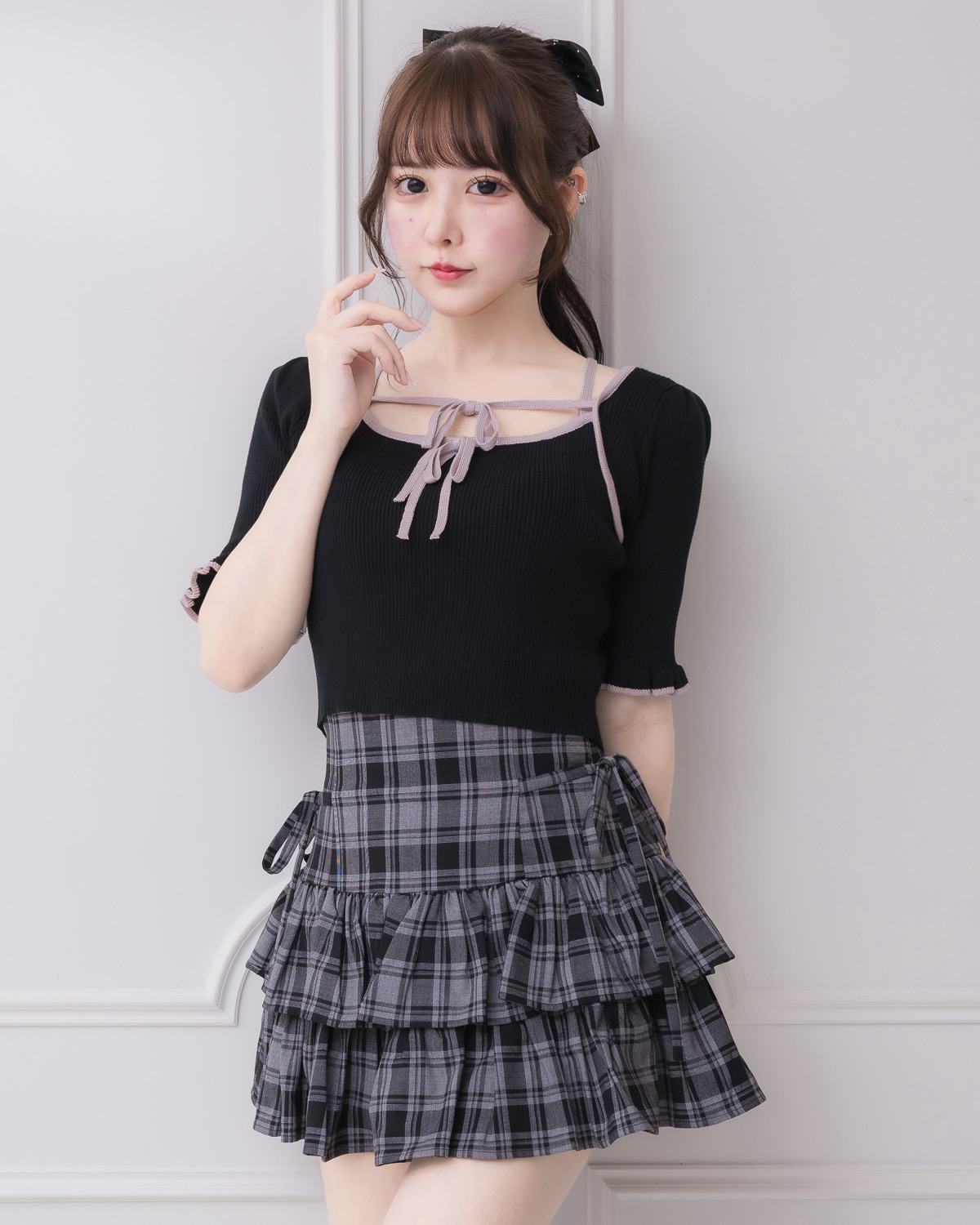 モデル身長:157cm/着用カラー:ブラック