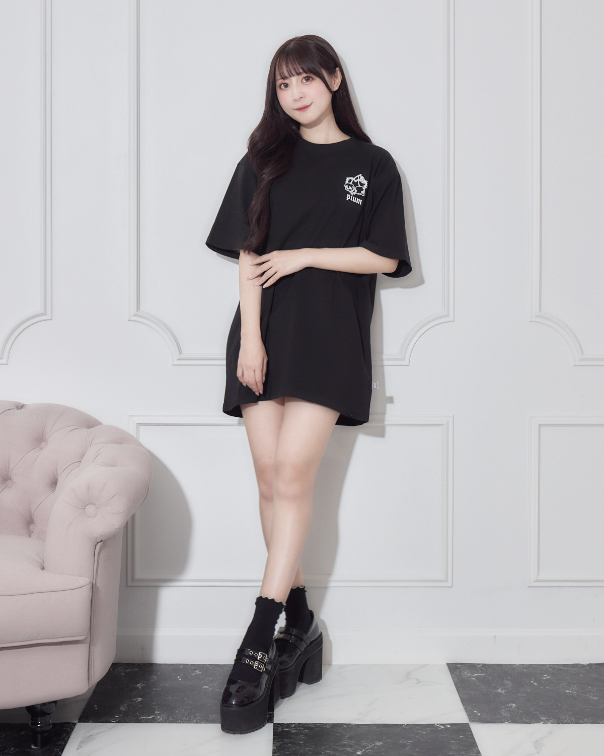 モデル身長:159cm/着用カラー:ブラック