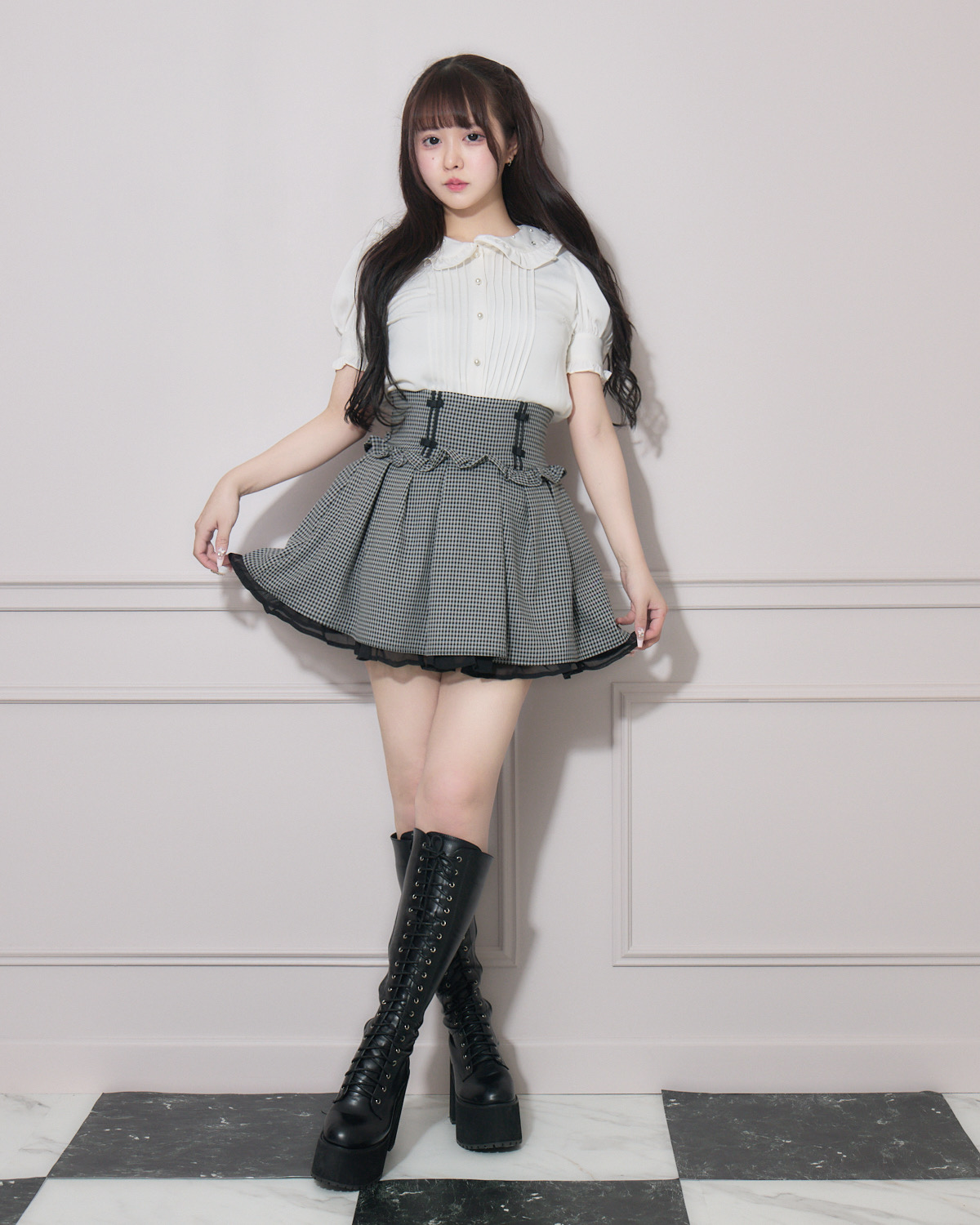 モデル身長:157cm/着用カラー:ホワイト