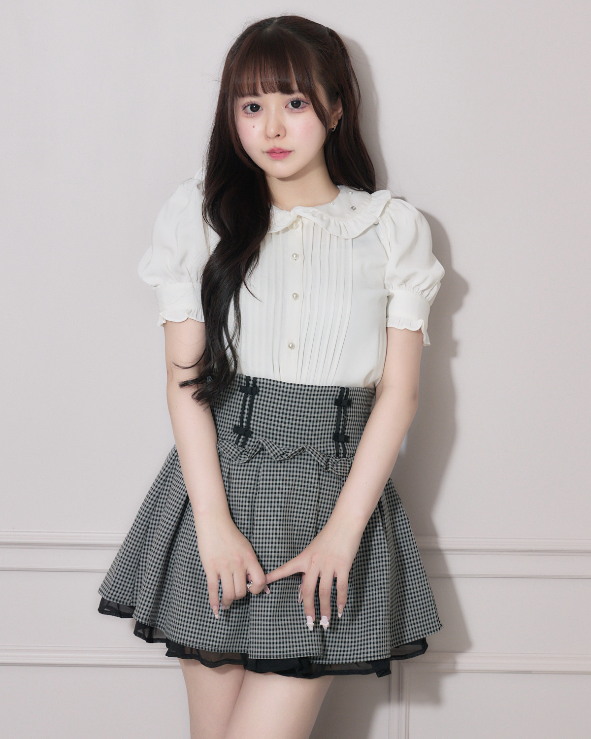 モデル身長:157cm/着用カラー:ホワイト