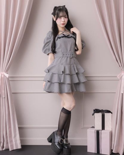 モデル身長：155cm/着用カラー：ギンガム
