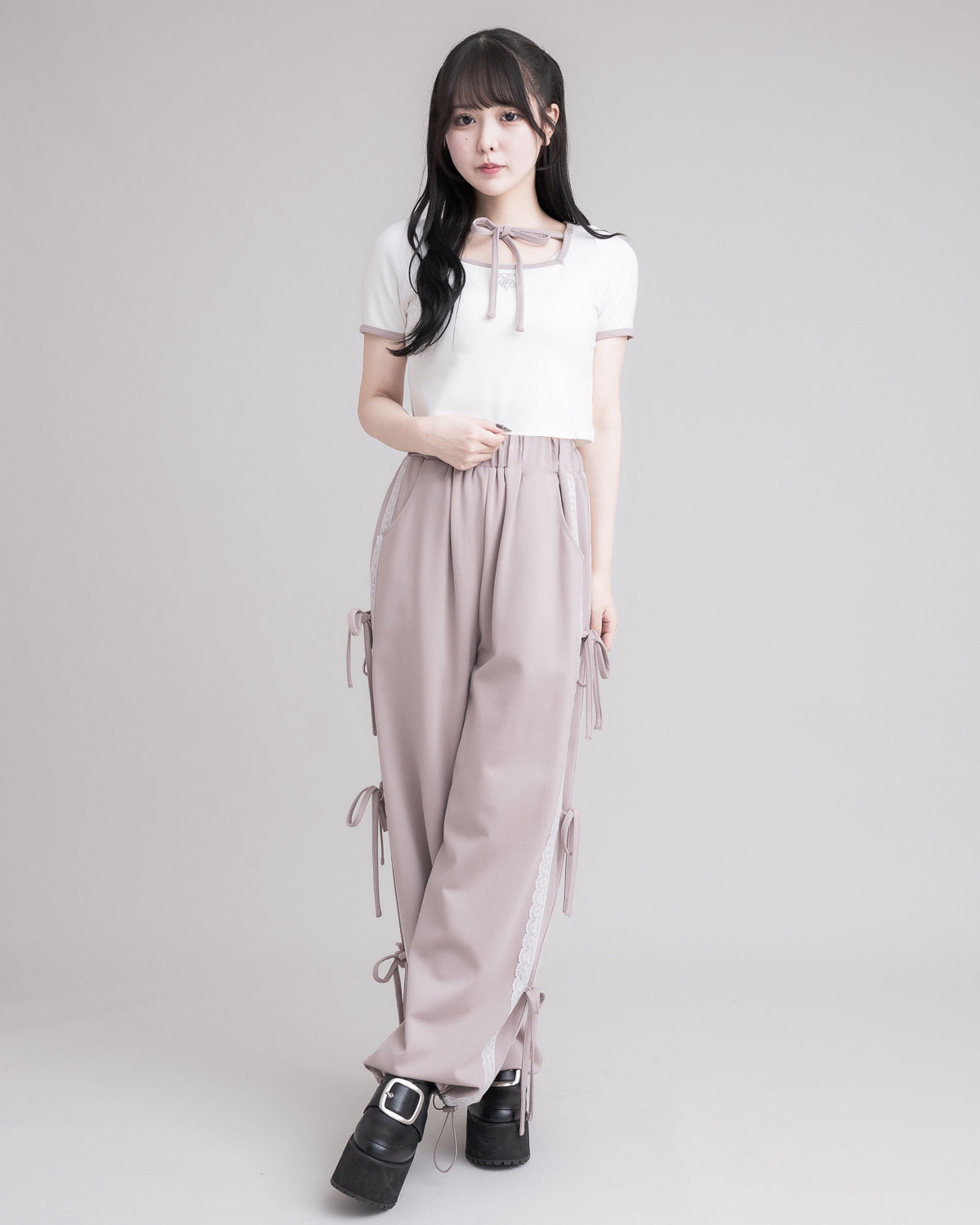 モデル身長:157cm/着用カラー:ピンク