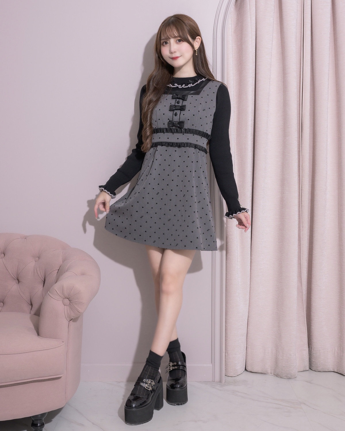 モデル身長:159cm/着用カラー:チャコール