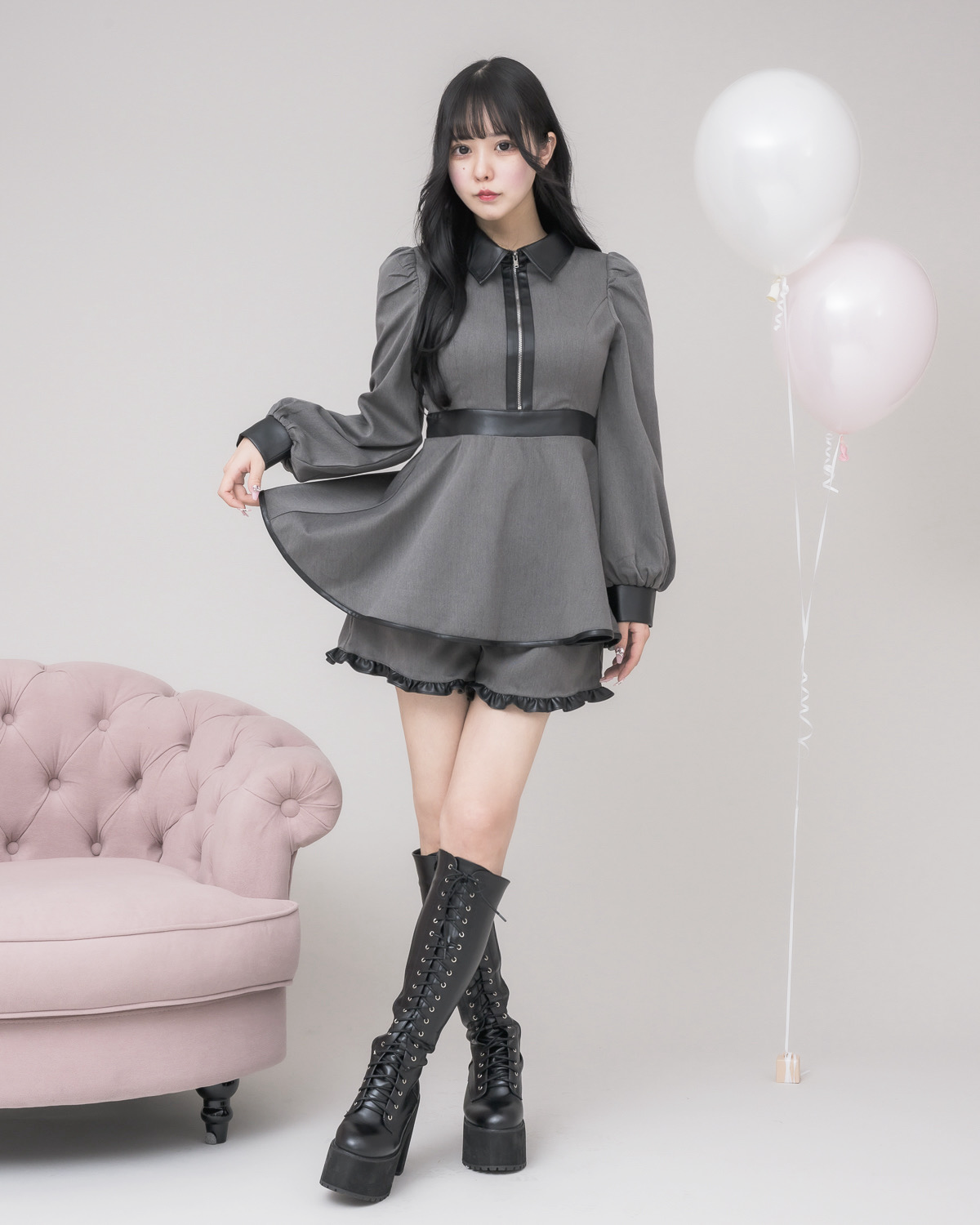 モデル身長:157cm/着用カラー:チャコール