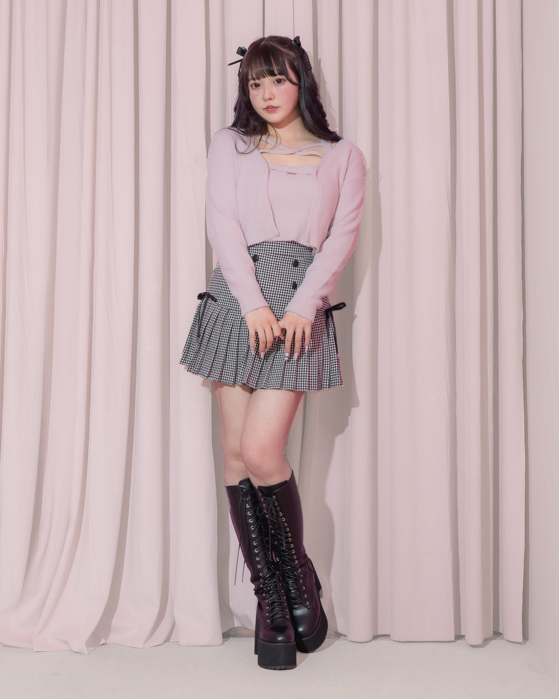 pium ダブルリボンメローフリルカットー ピンク pium ダブルリボンメローフリルカットー ピンク