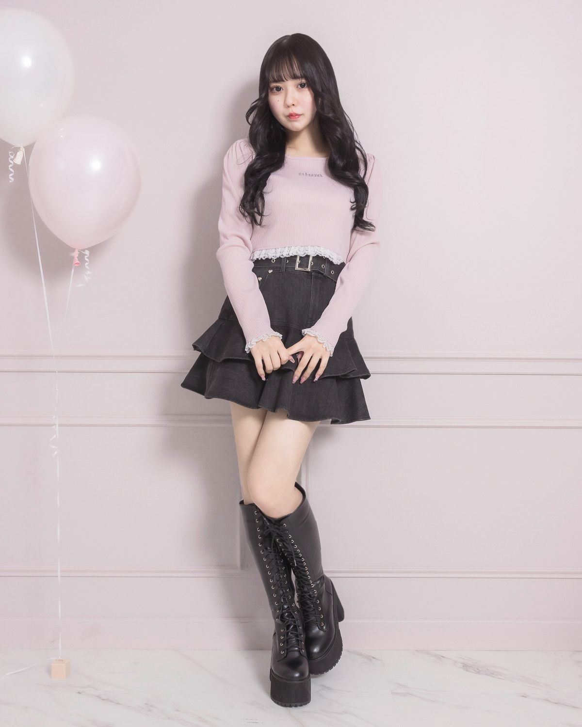 モデル身長:157cm/着用カラー:ブラック