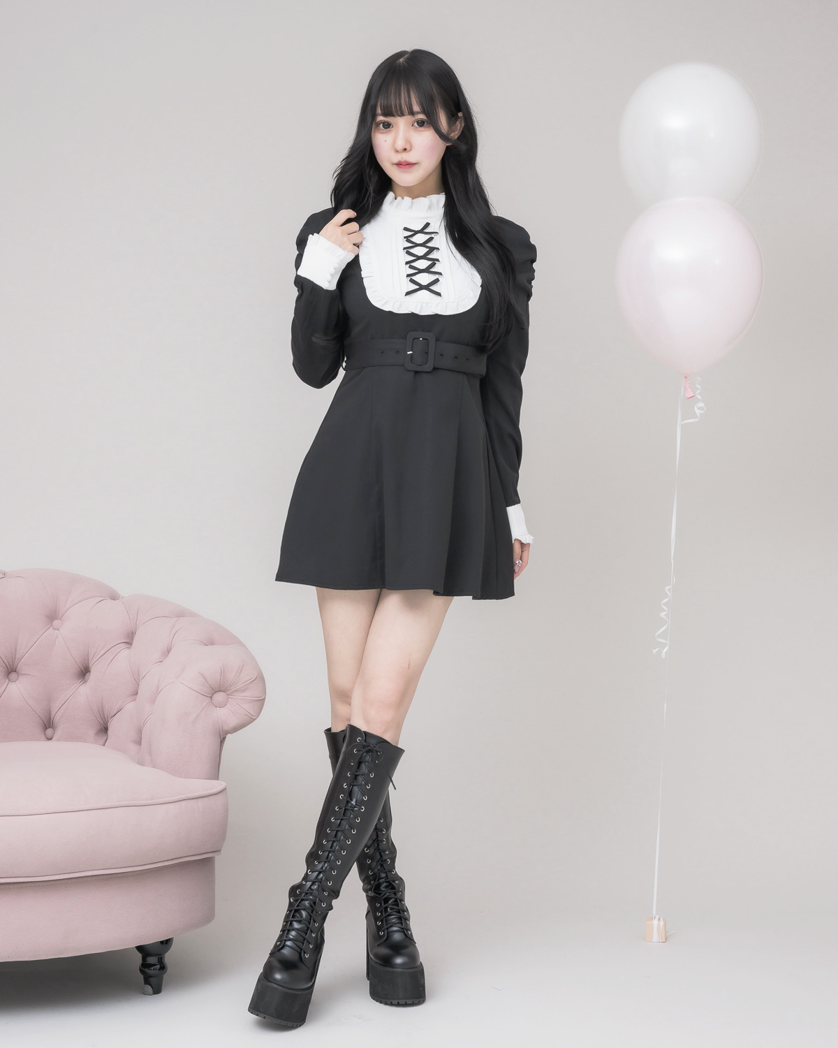 モデル身長:157cm/着用カラー:ブラック