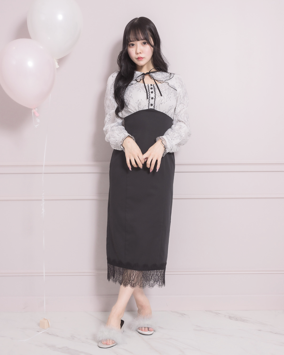 モデル身長:157cm/着用カラー:ホワイト