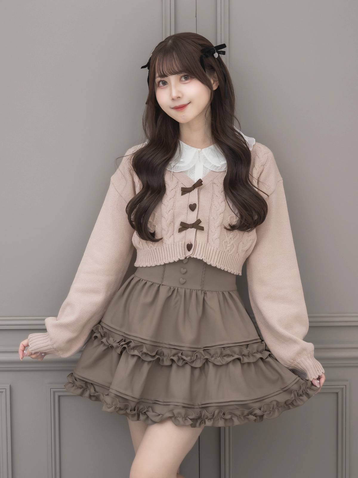 モデル身長:159cm/着用カラー:ピンクベージュ