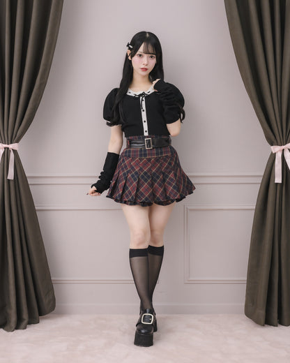 モデル身長：155cm/着用カラー:レッドチェック