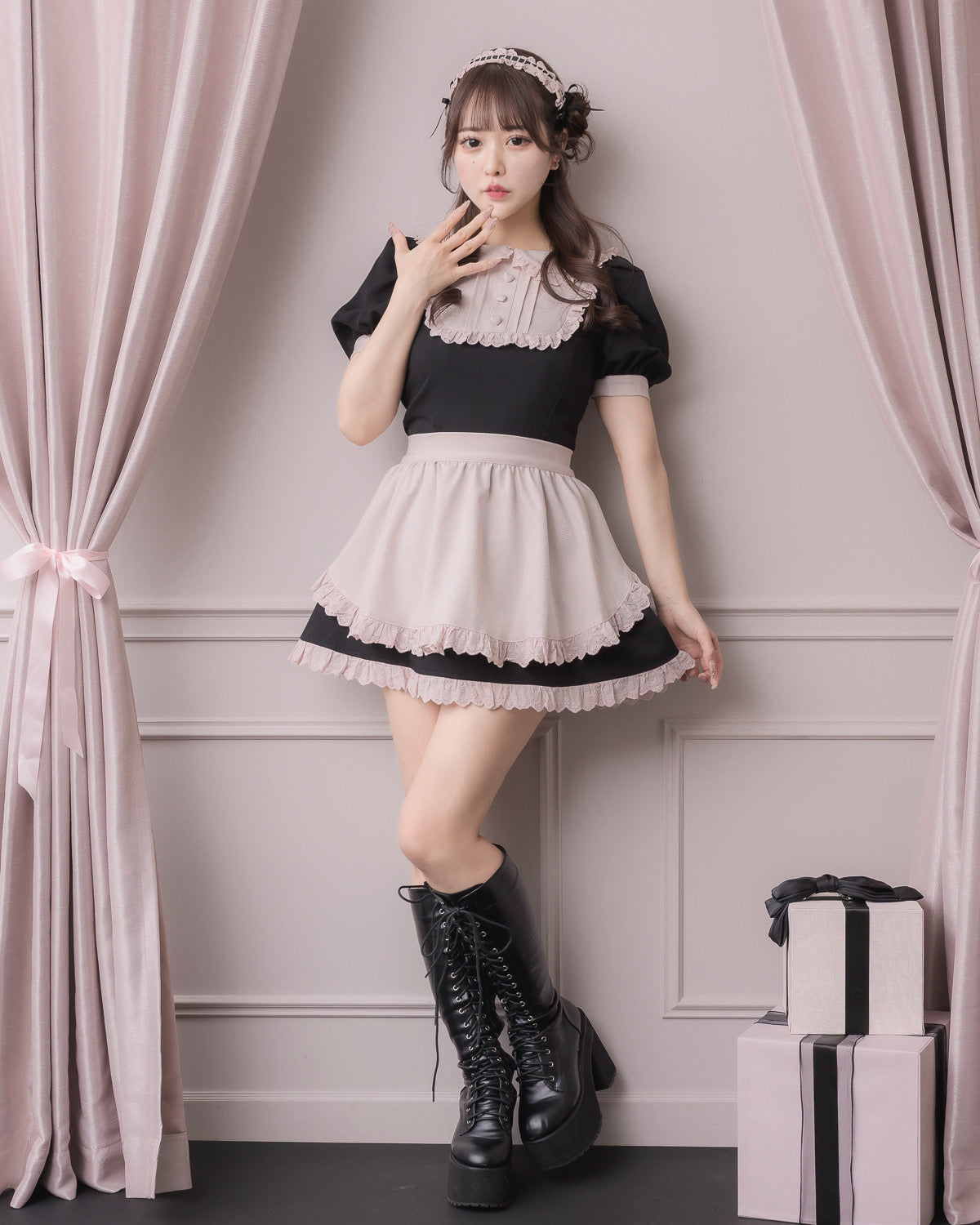 モデル身長：157cm/着用カラー：ブラック